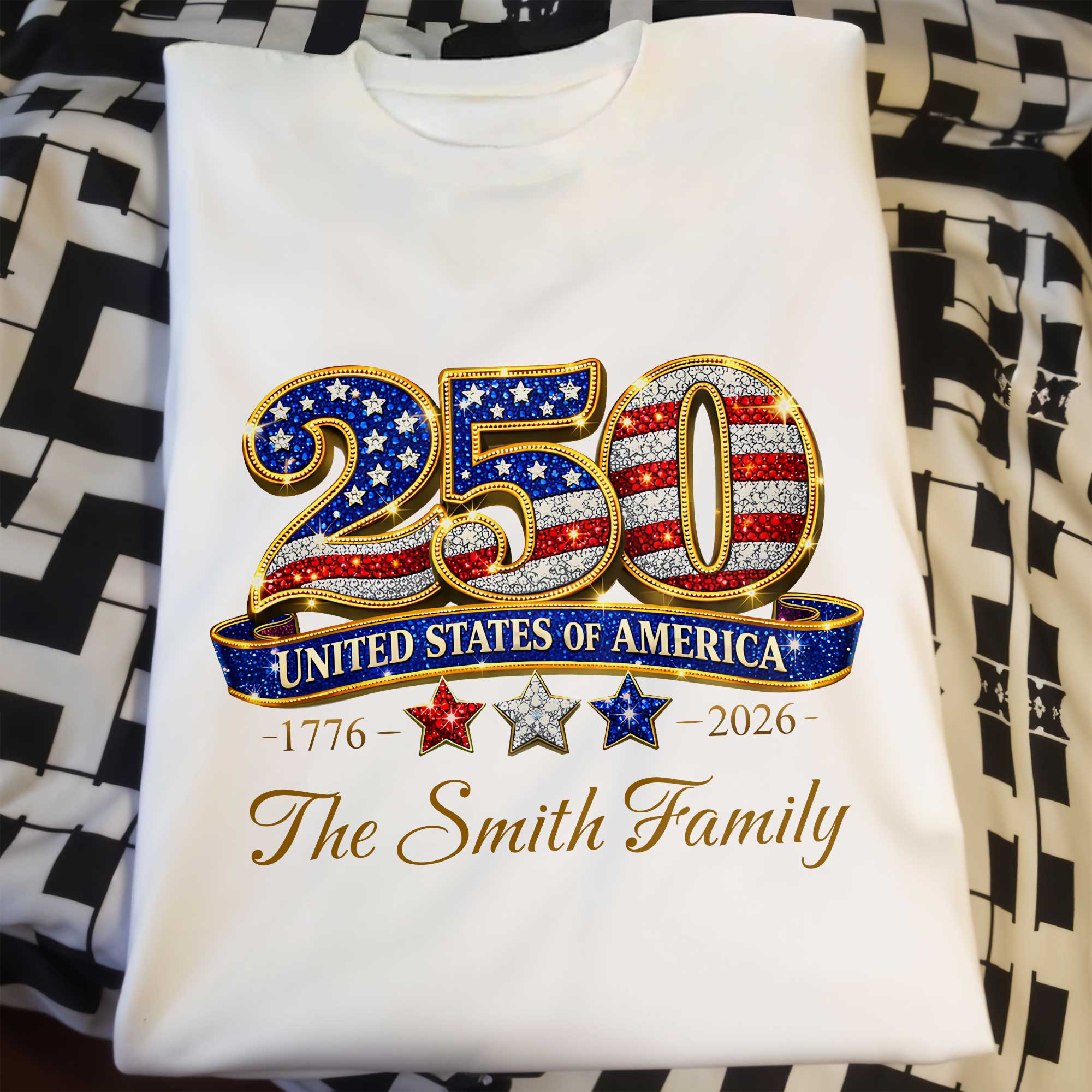 Personalized Family T-Shirt & Hoodie USA Flag Gift for Dad Shirt GradoCreations
