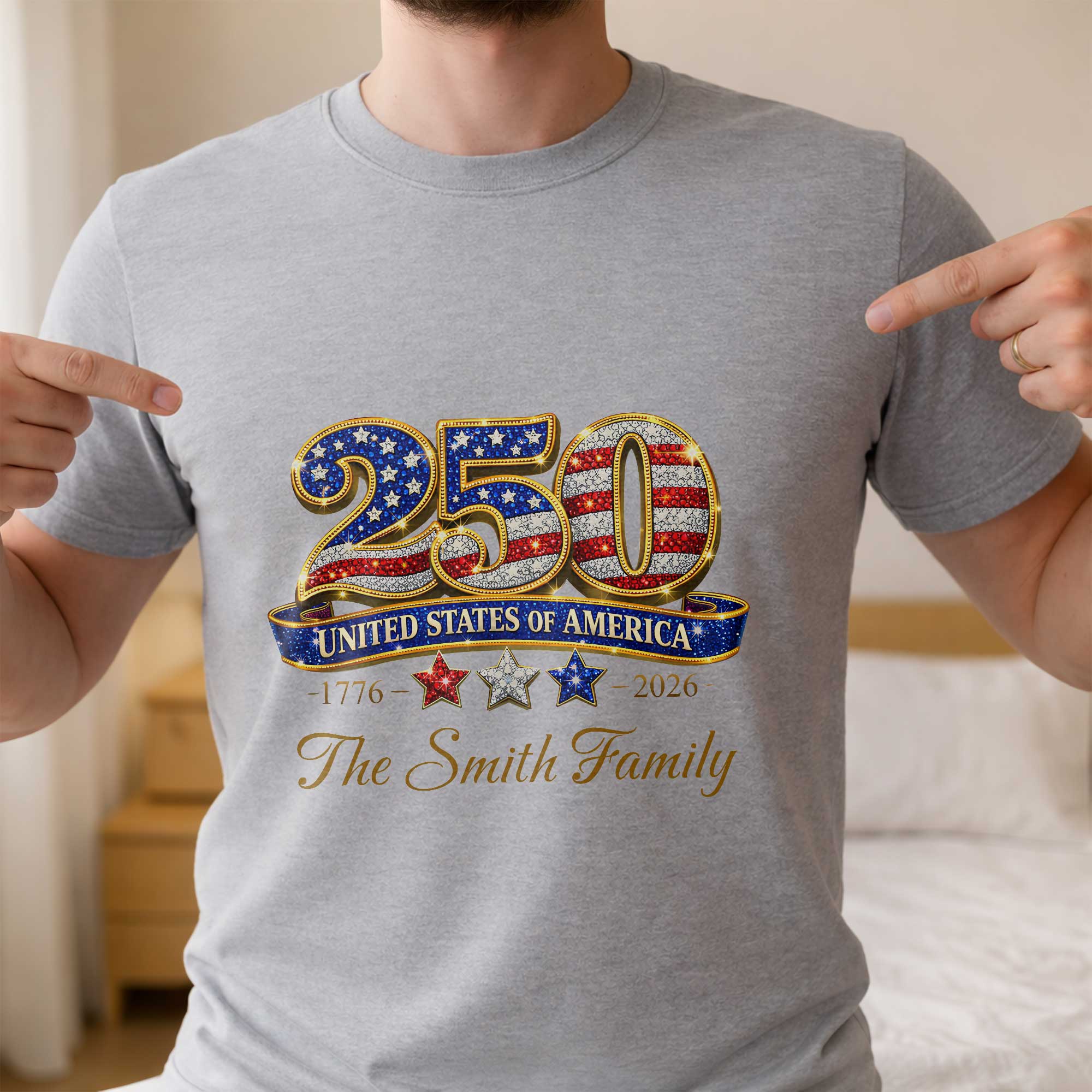 Personalized Family T-Shirt & Hoodie USA Flag Gift for Dad Shirt GradoCreations