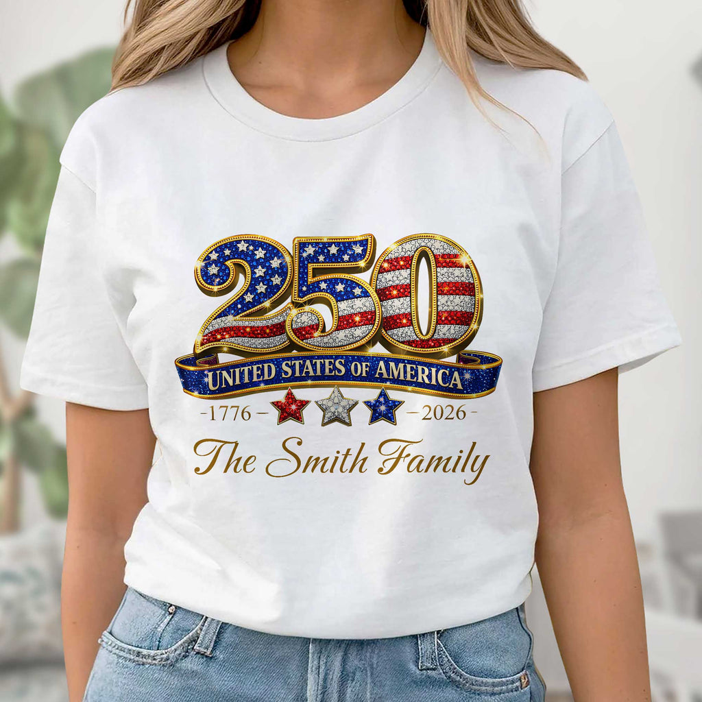Personalized Family T-Shirt & Hoodie USA Flag Gift for Dad Shirt GradoCreations
