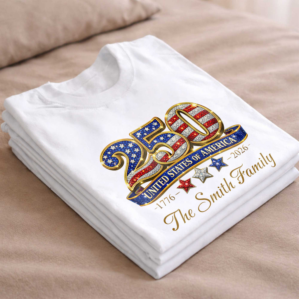 Personalized Family T-Shirt & Hoodie USA Flag Gift for Dad Shirt GradoCreations