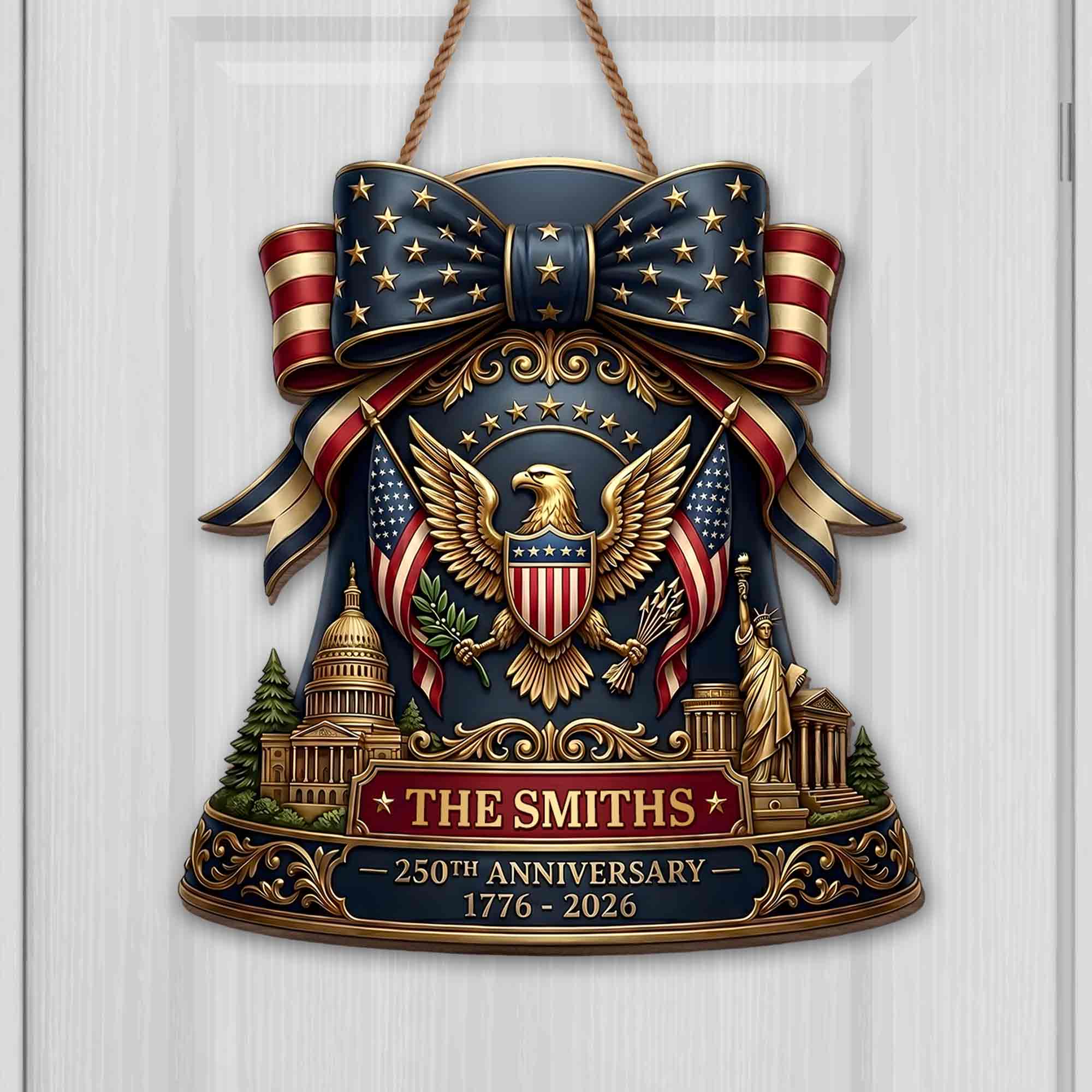 Personalized Eagle American Flag Wood Sign Custom Gift Idea Wood Sign GradoCreations