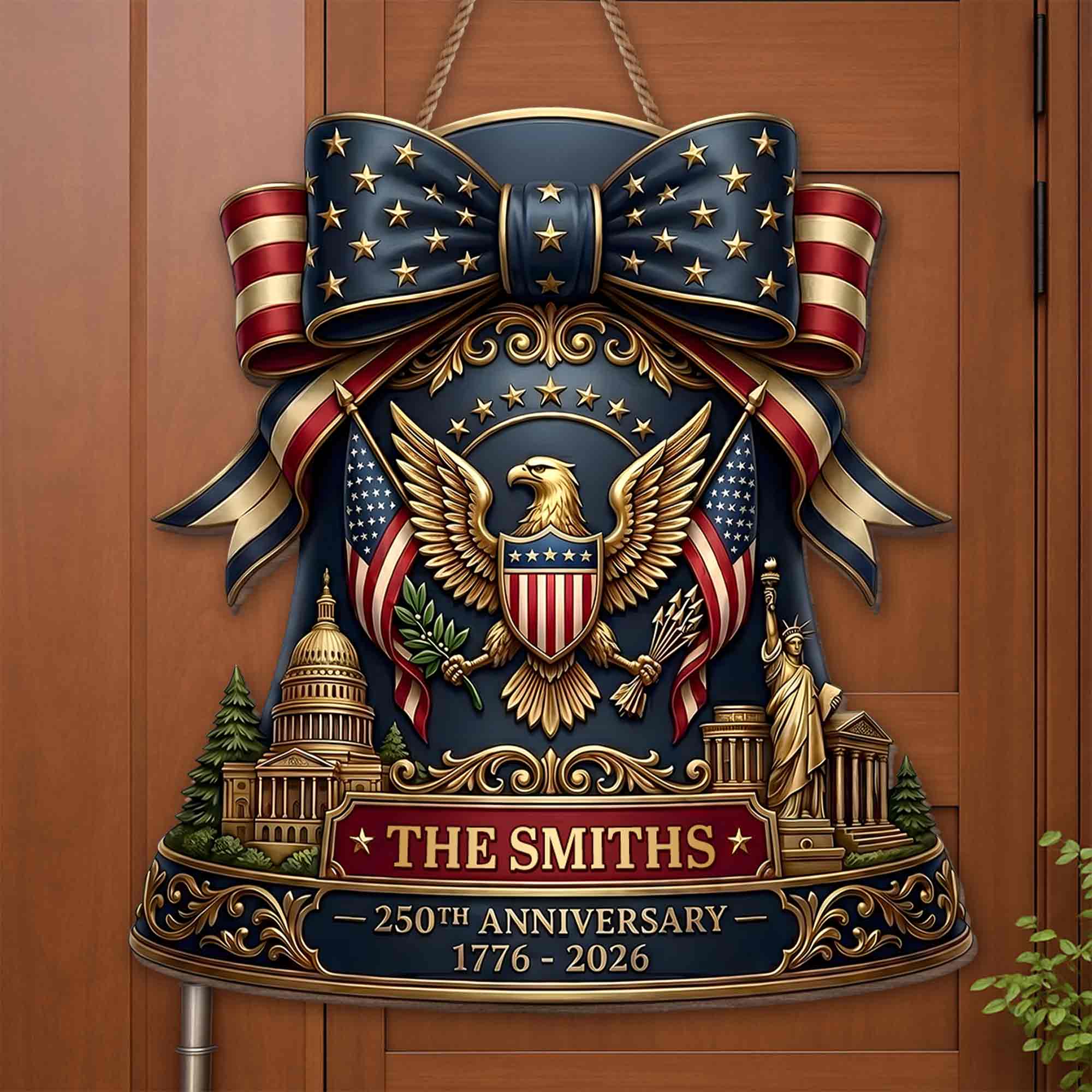 Personalized Eagle American Flag Wood Sign Custom Gift Idea Wood Sign GradoCreations