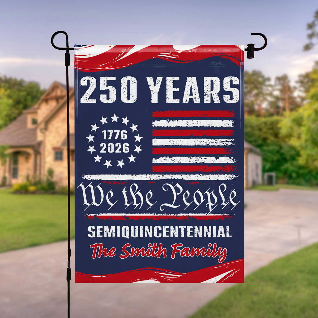 Personalized 4th of July Garden Flag Custom Family Name Gift Garden Flag GradoCreations