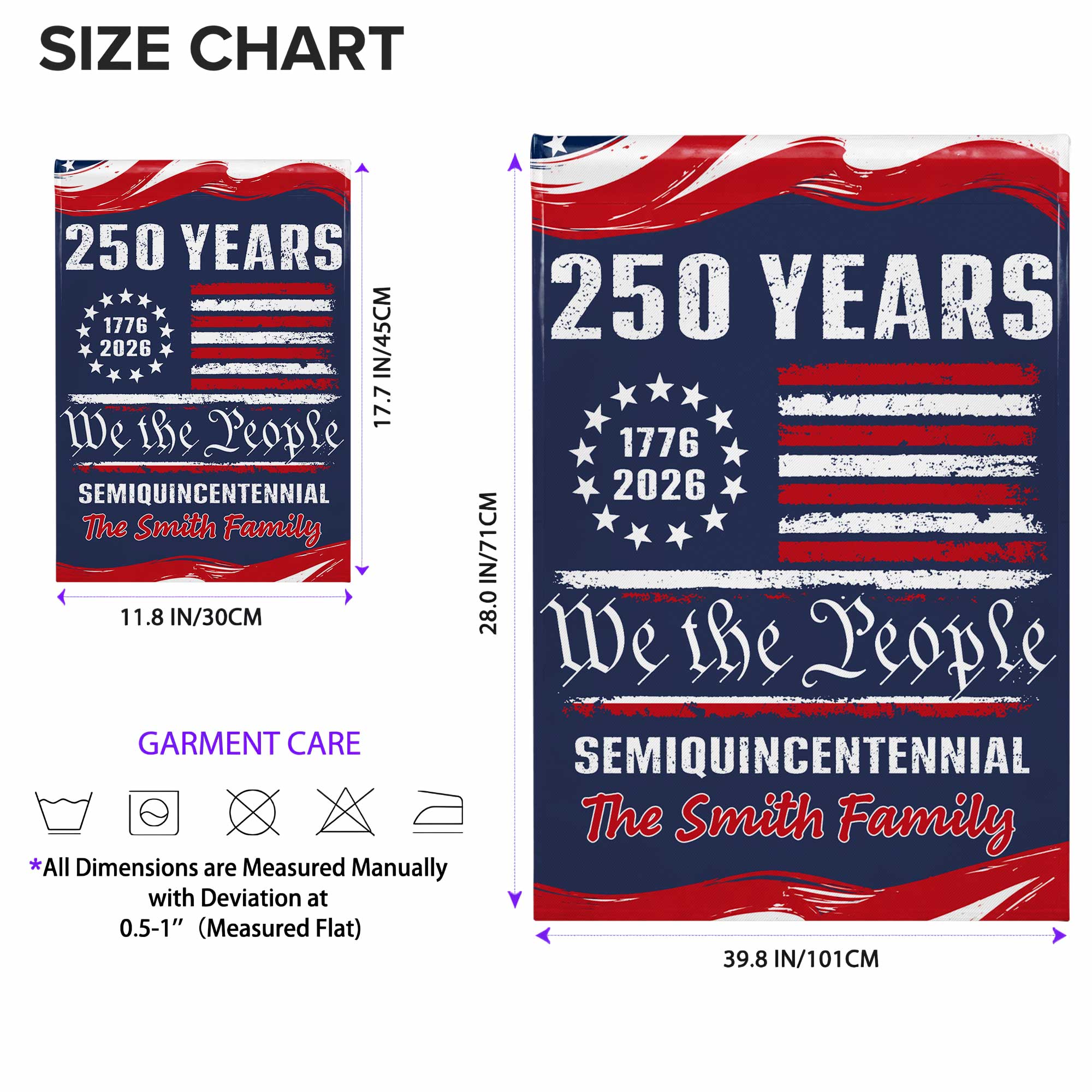 Personalized 4th of July Garden Flag Custom Family Name Gift Garden Flag GradoCreations