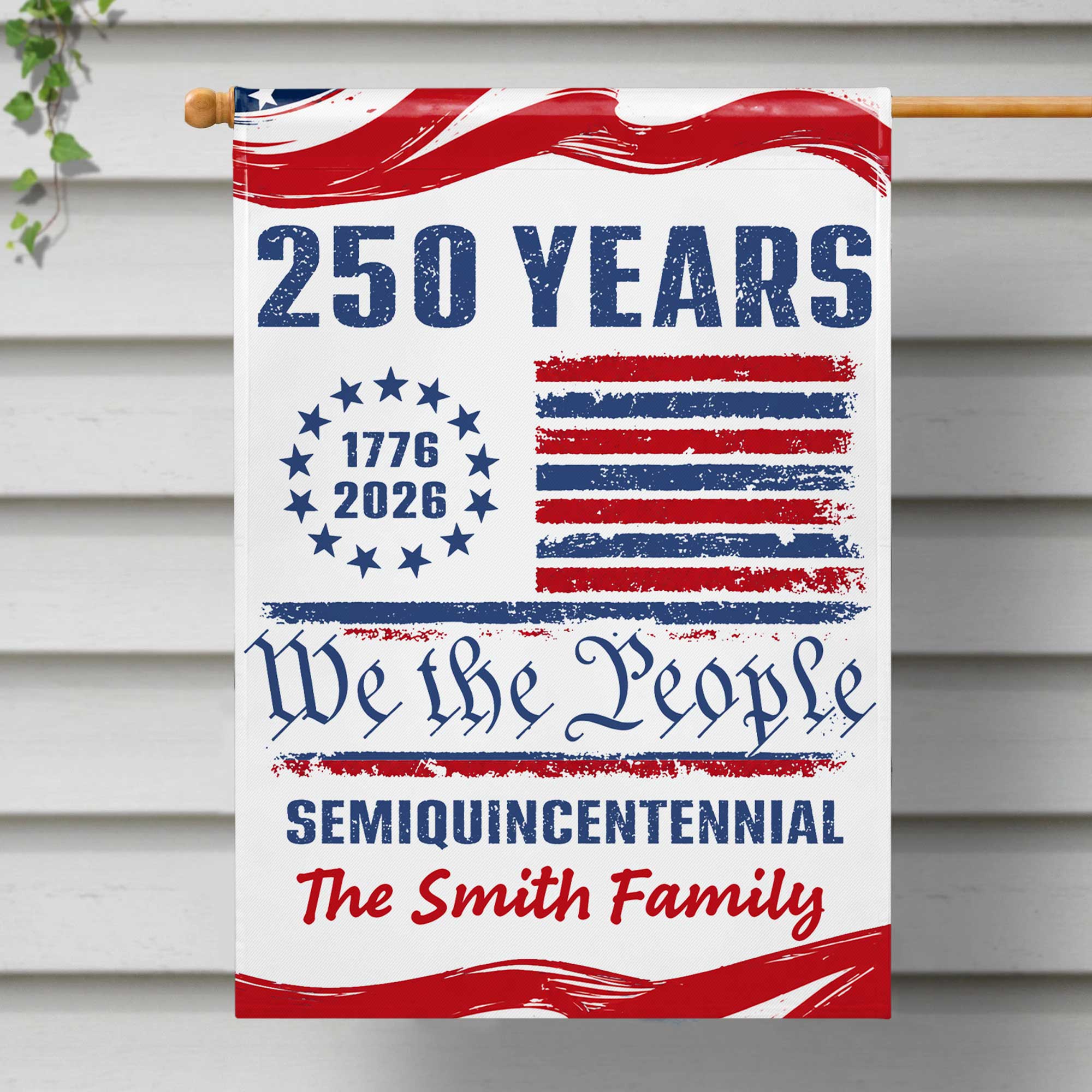 Personalized 4th of July Garden Flag Custom Family Name Gift Garden Flag GradoCreations