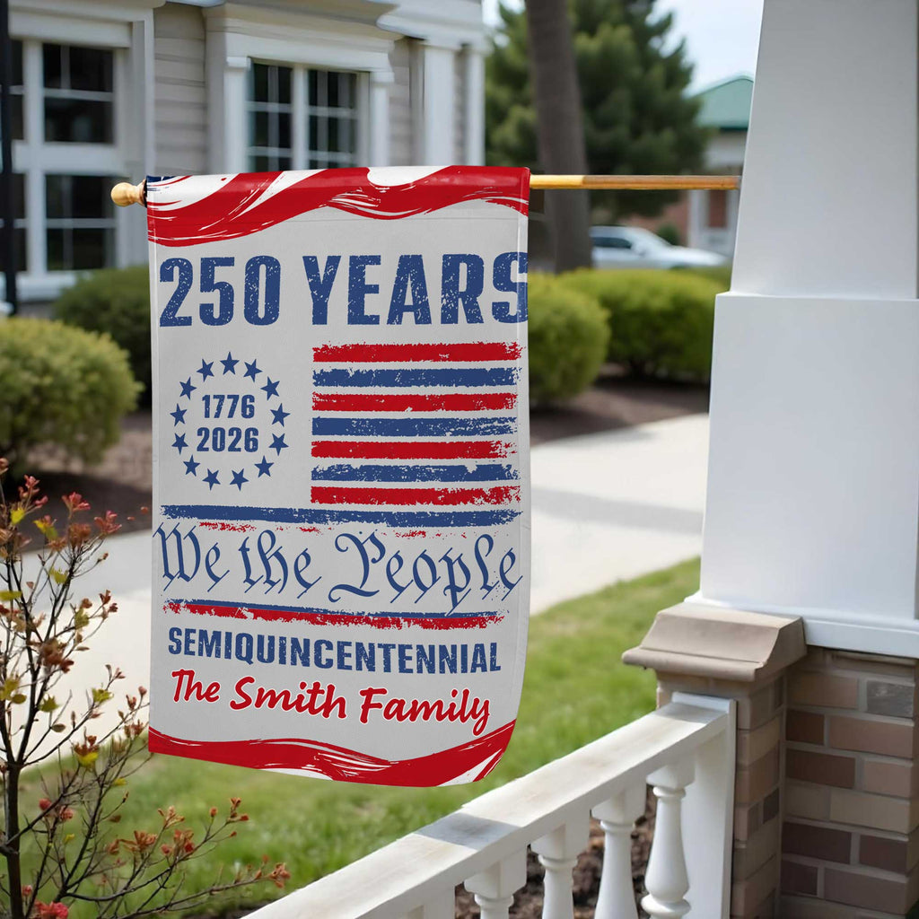 Personalized 4th of July Garden Flag Custom Family Name Gift Garden Flag GradoCreations
