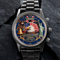 Personalized Men's Watch Custom Name USA Flag Gift for Dad Men's Watch GradoCreations