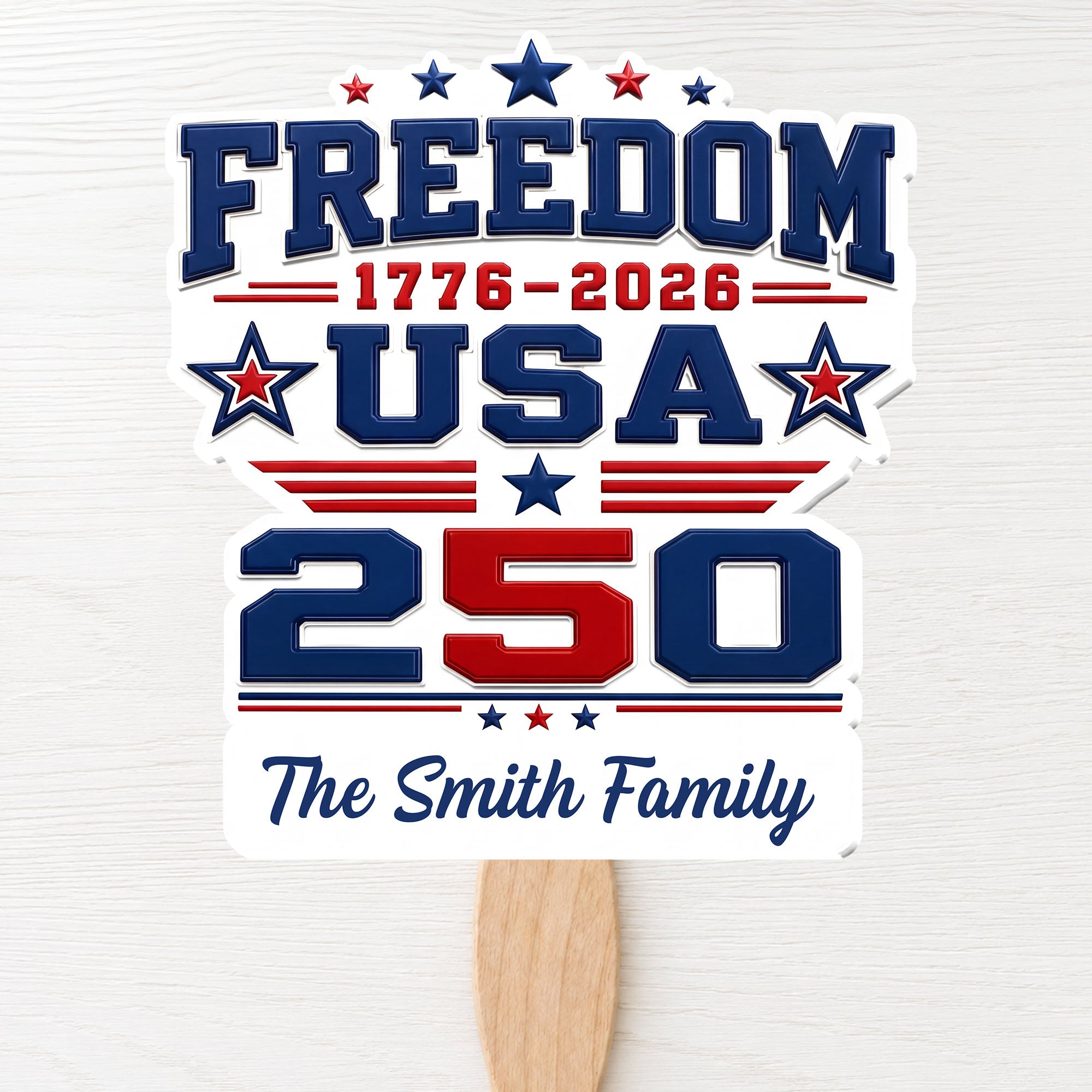Personalized USA Stars And Stripes Hand Fan Custom Family Name Gift Hand Fan GradoCreations