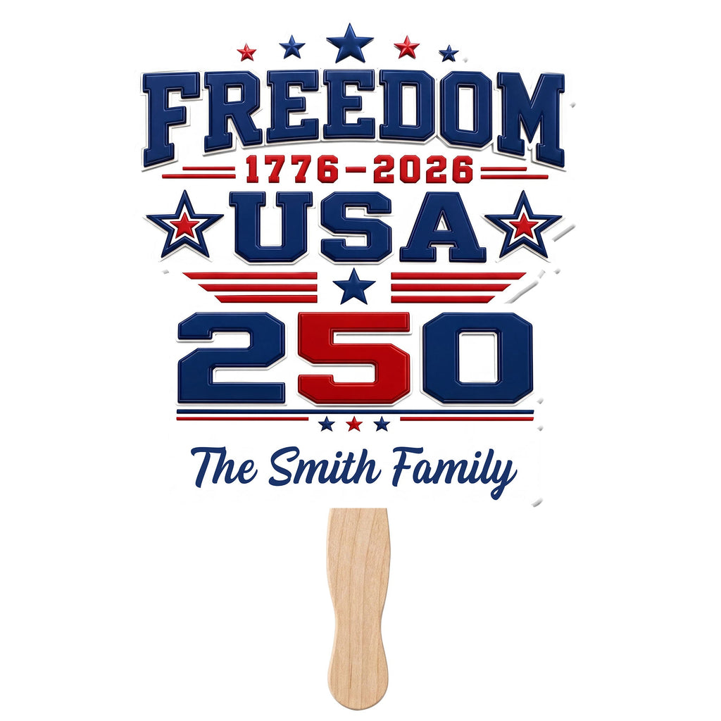 Personalized USA Stars And Stripes Hand Fan Custom Family Name Gift Hand Fan GradoCreations
