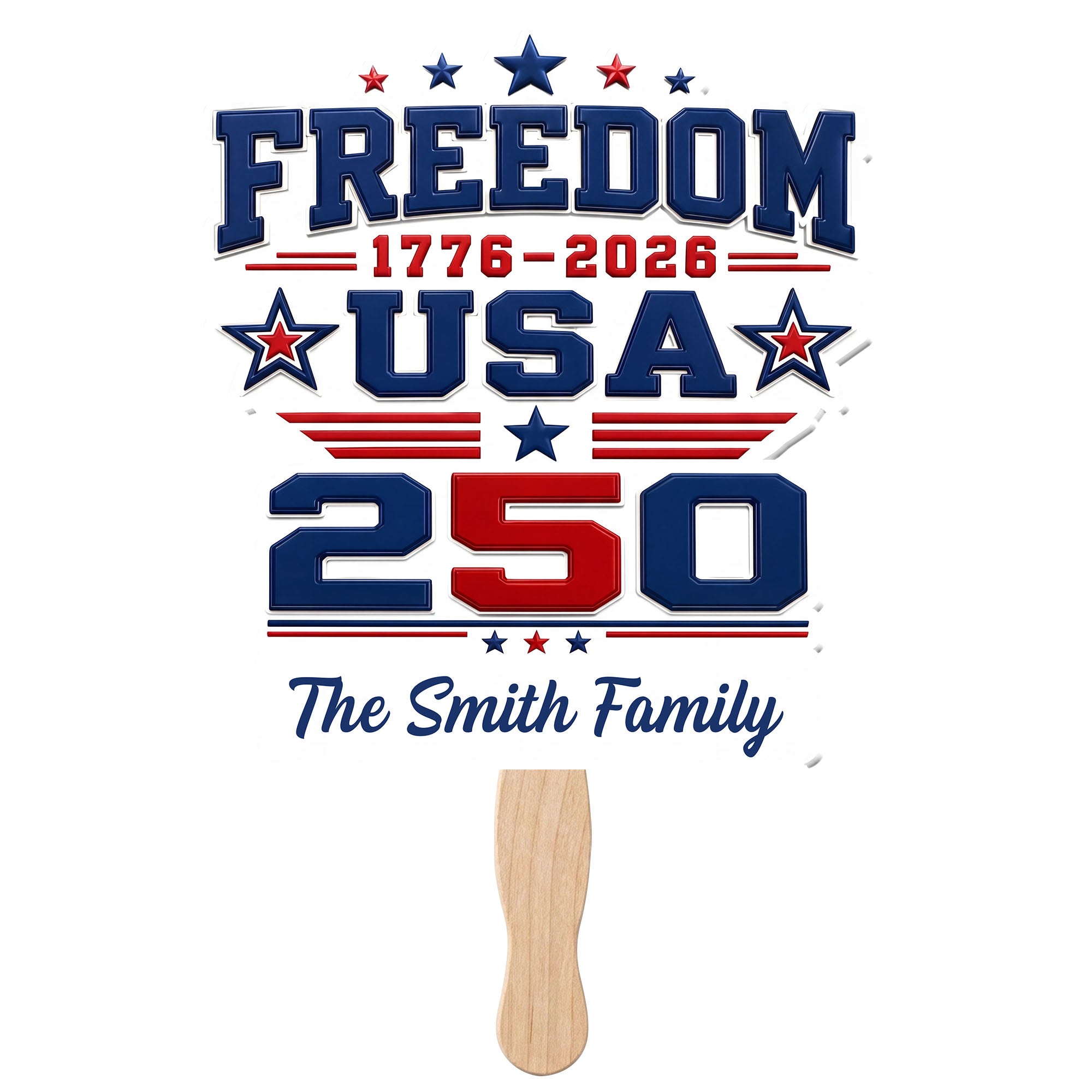 Personalized USA Stars And Stripes Hand Fan Custom Family Name Gift Hand Fan GradoCreations