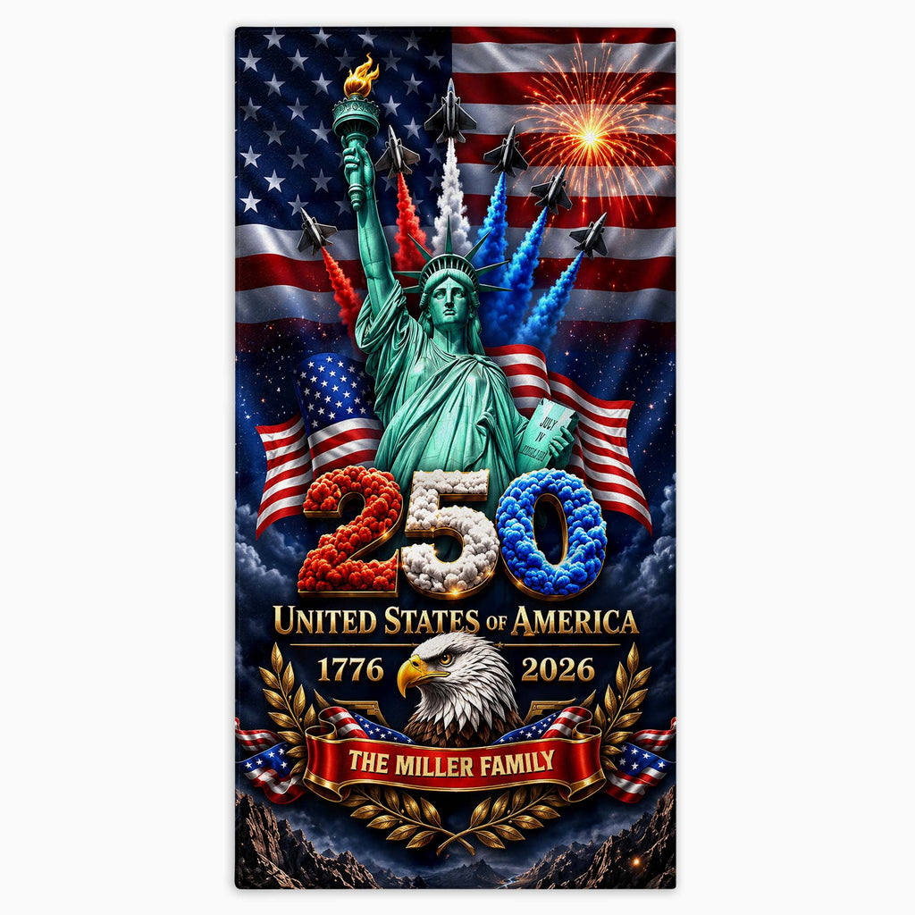 Personalized Microfiber Beach Towel USA Eagle Custom Name Gift Beach Towels GradoCreations