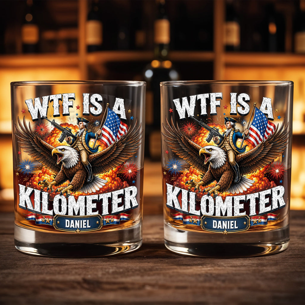 Personalized Whiskey Glass Custom Name Patriotic Eagle Gift for Dad Whiskey Glass GradoCreations