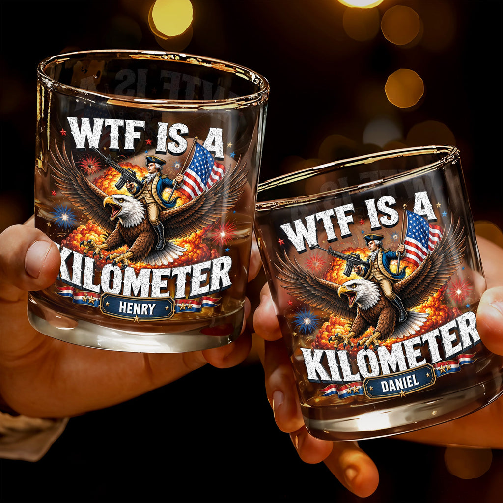 Personalized Whiskey Glass Custom Name Patriotic Eagle Gift for Dad Whiskey Glass GradoCreations