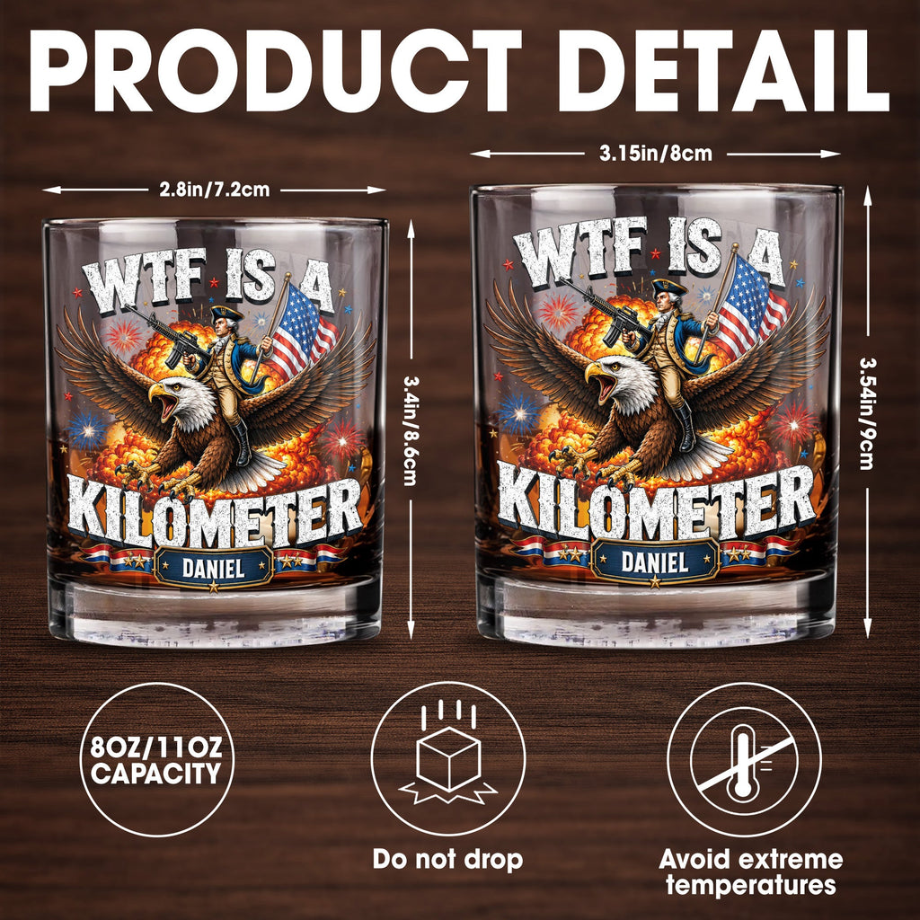 Personalized Whiskey Glass Custom Name Patriotic Eagle Gift for Dad Whiskey Glass GradoCreations