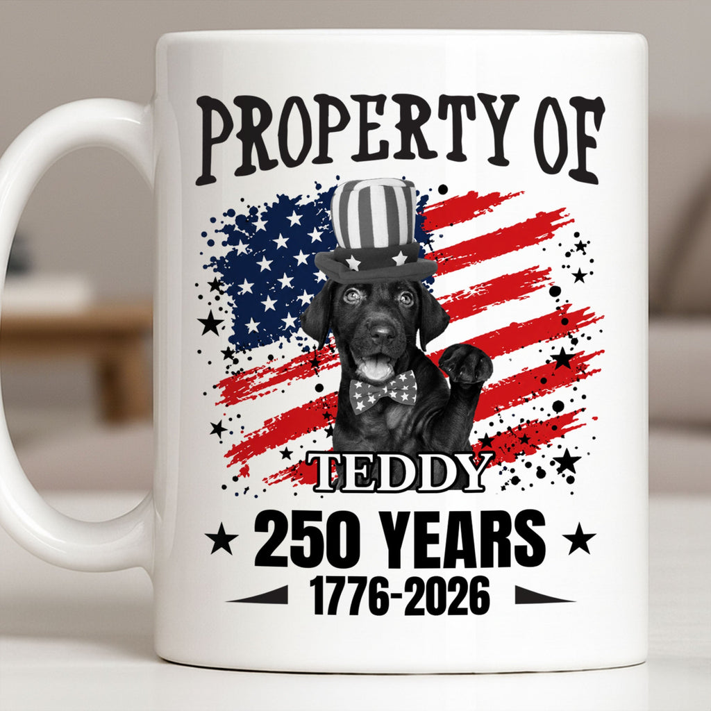 Personalized Patriotic Dog Coffee Mug Custom Gift with American Flag Edge-to-edge Mug GradoCreations