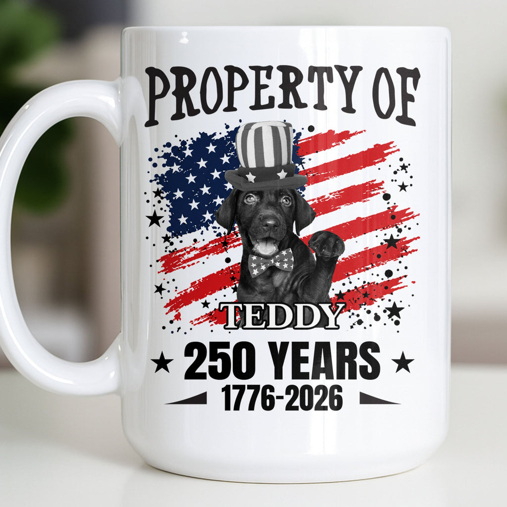 Personalized Patriotic Dog Coffee Mug Custom Gift with American Flag Edge-to-edge Mug GradoCreations