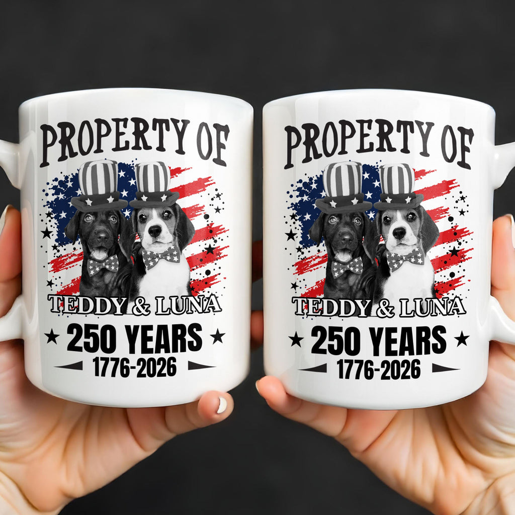 Personalized Patriotic Dog Coffee Mug Custom Gift with American Flag Edge-to-edge Mug GradoCreations