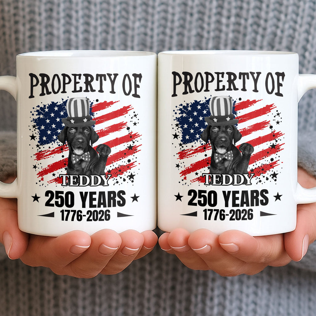 Personalized Patriotic Dog Coffee Mug Custom Gift with American Flag Edge-to-edge Mug GradoCreations