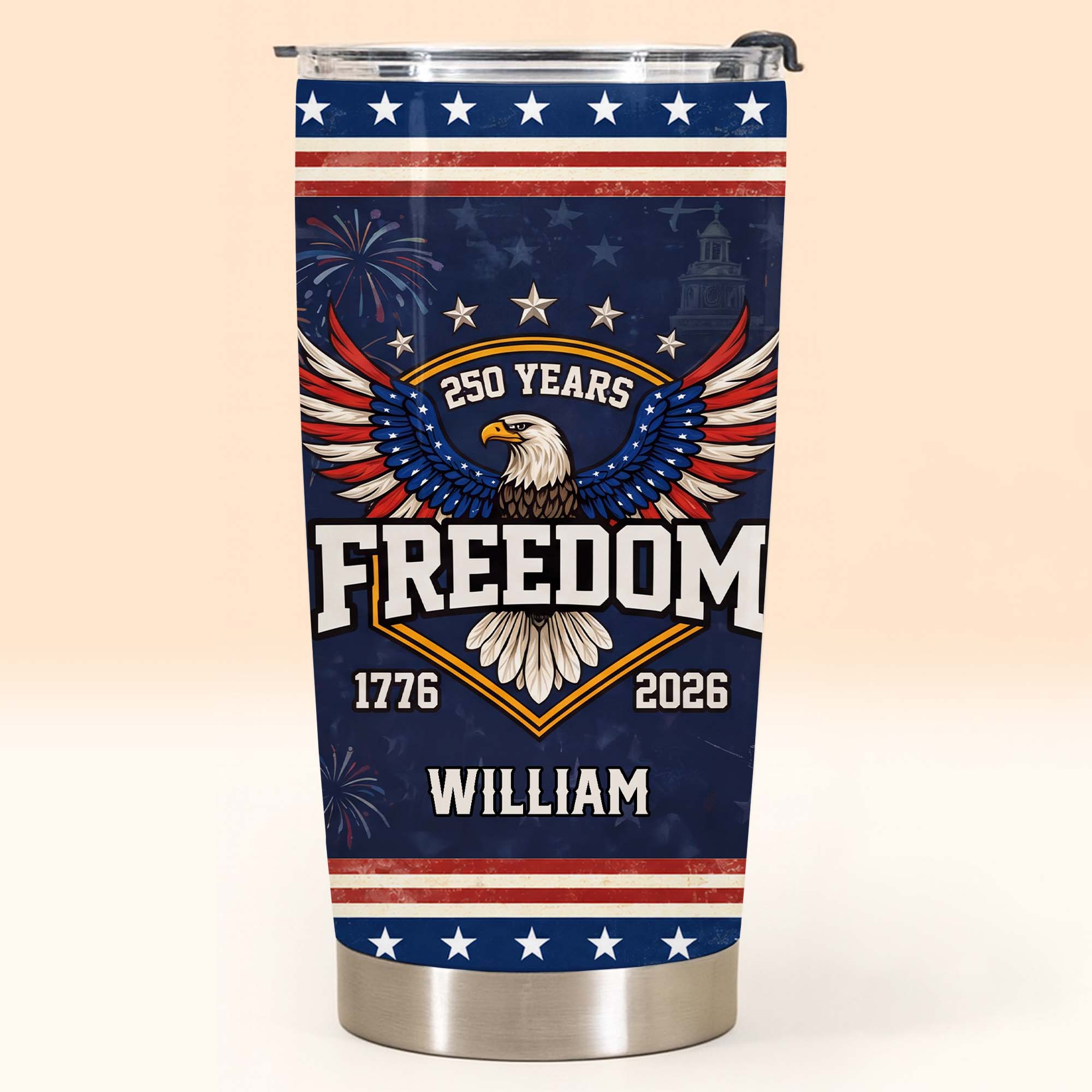 Personalized Stainless Steel Tumbler 20oz Eagle Gift for Dad 20oz Tumbler GradoCreations
