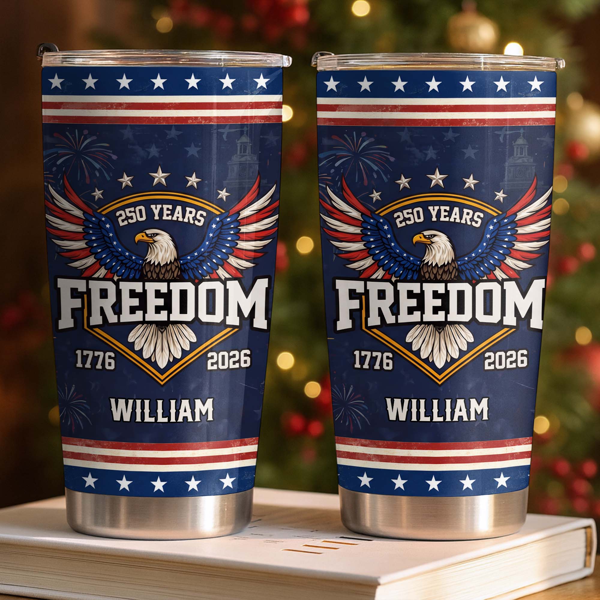 Personalized Stainless Steel Tumbler 20oz Eagle Gift for Dad 20oz Tumbler GradoCreations