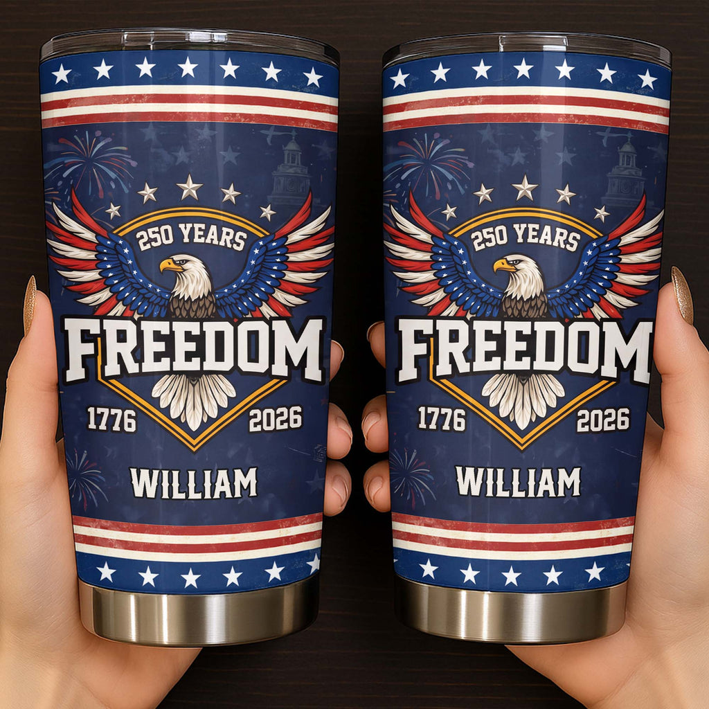 Personalized Stainless Steel Tumbler 20oz Eagle Gift for Dad 20oz Tumbler GradoCreations