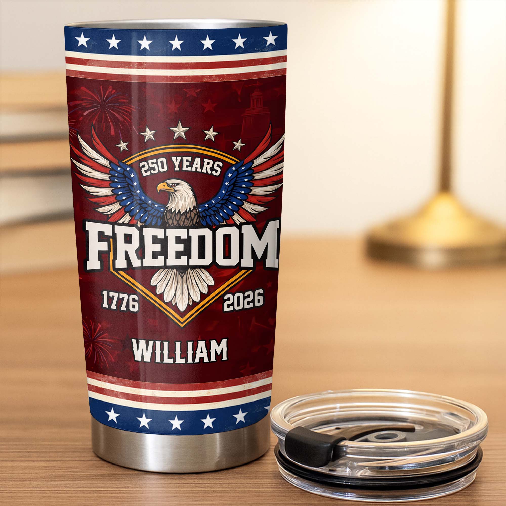 Personalized Stainless Steel Tumbler 20oz Eagle Gift for Dad 20oz Tumbler GradoCreations