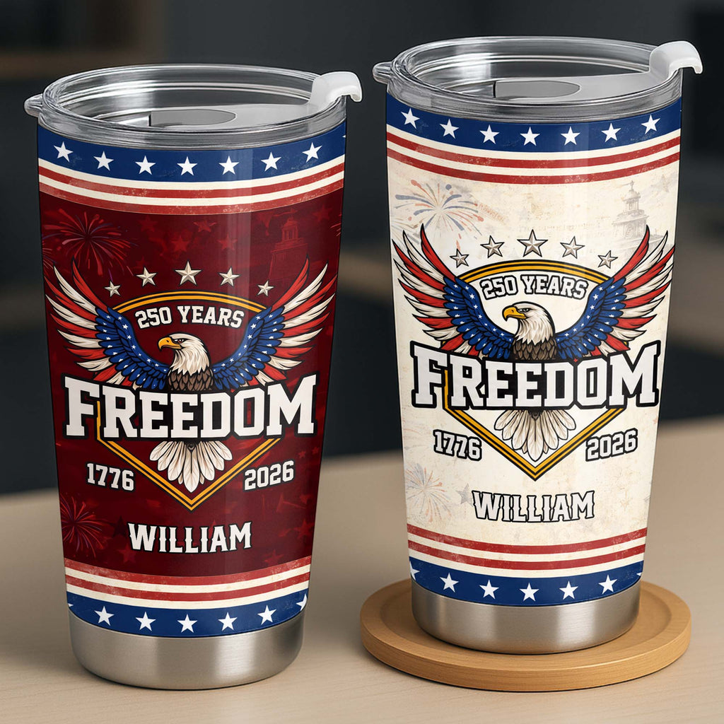 Personalized Stainless Steel Tumbler 20oz Eagle Gift for Dad 20oz Tumbler GradoCreations
