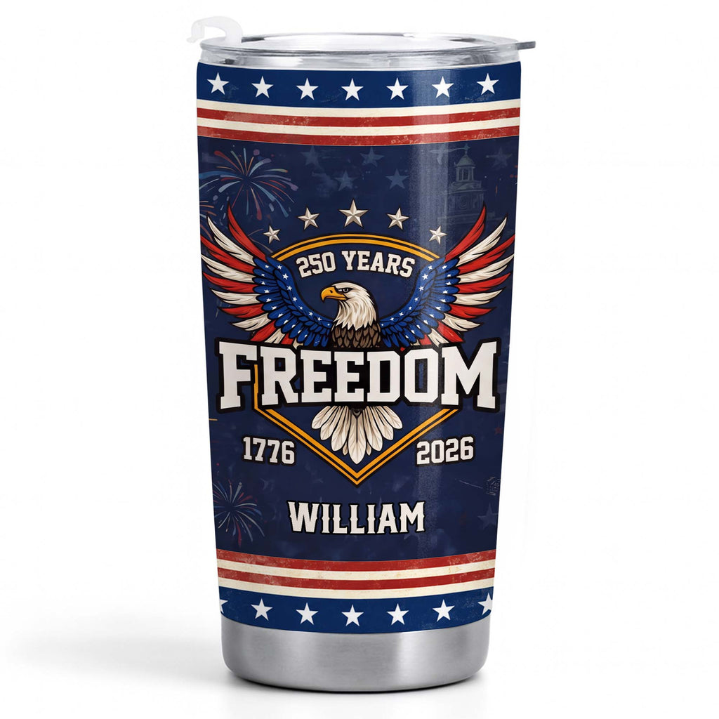 Personalized Stainless Steel Tumbler 20oz Eagle Gift for Dad 20oz Tumbler GradoCreations