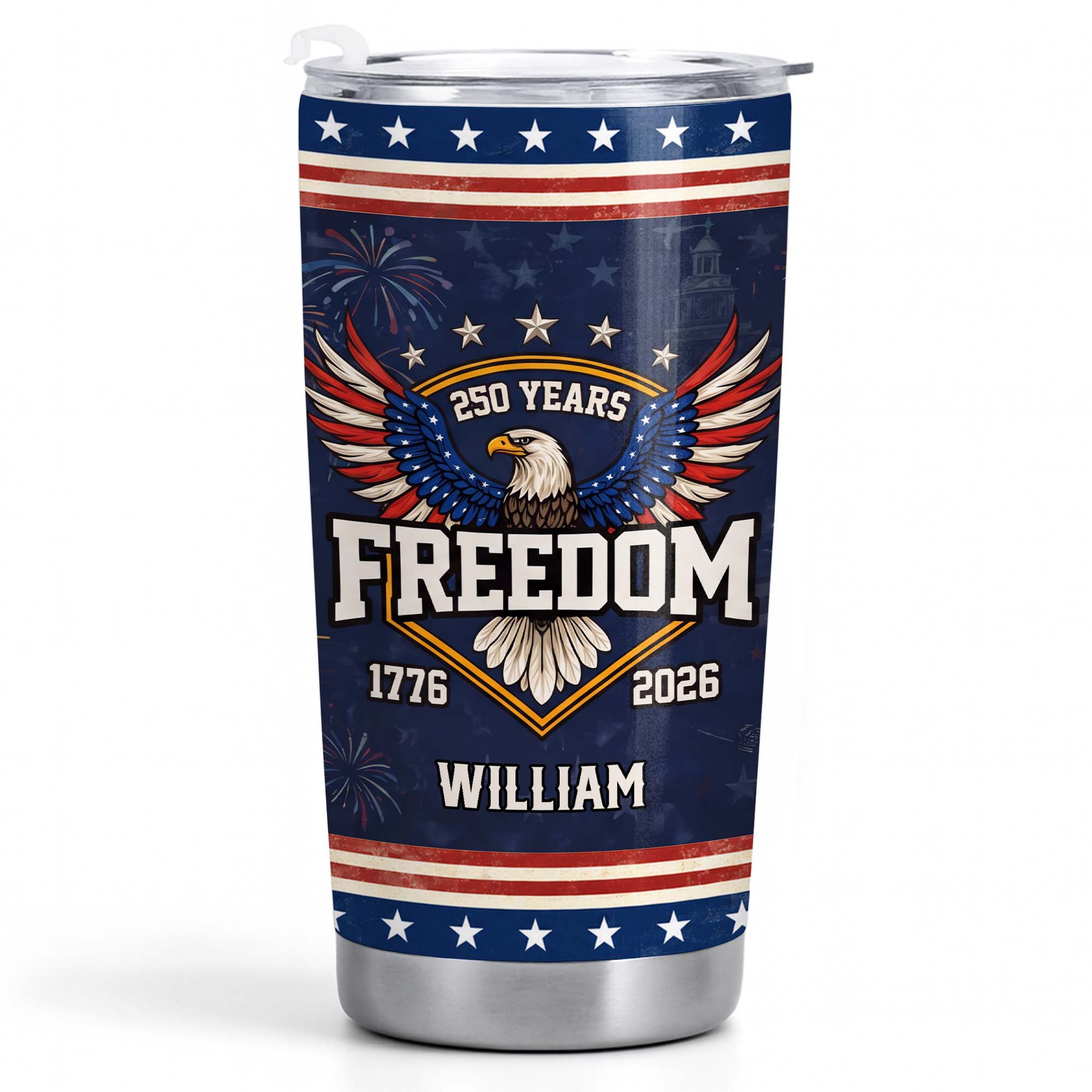 Personalized Stainless Steel Tumbler 20oz Eagle Gift for Dad 20oz Tumbler GradoCreations