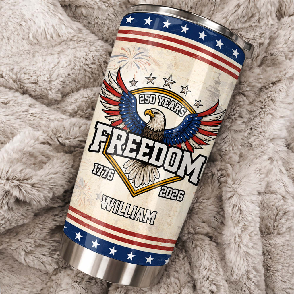 Personalized Stainless Steel Tumbler 20oz Eagle Gift for Dad 20oz Tumbler GradoCreations