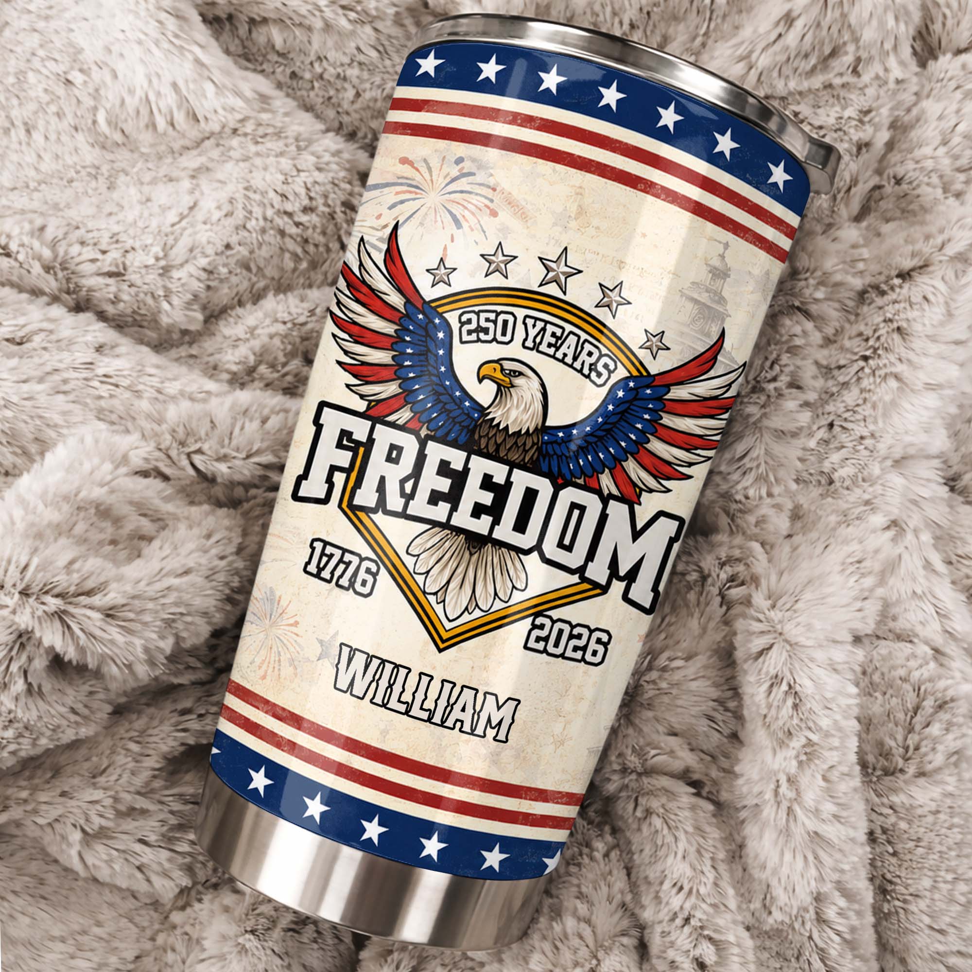 Personalized Stainless Steel Tumbler 20oz Eagle Gift for Dad 20oz Tumbler GradoCreations