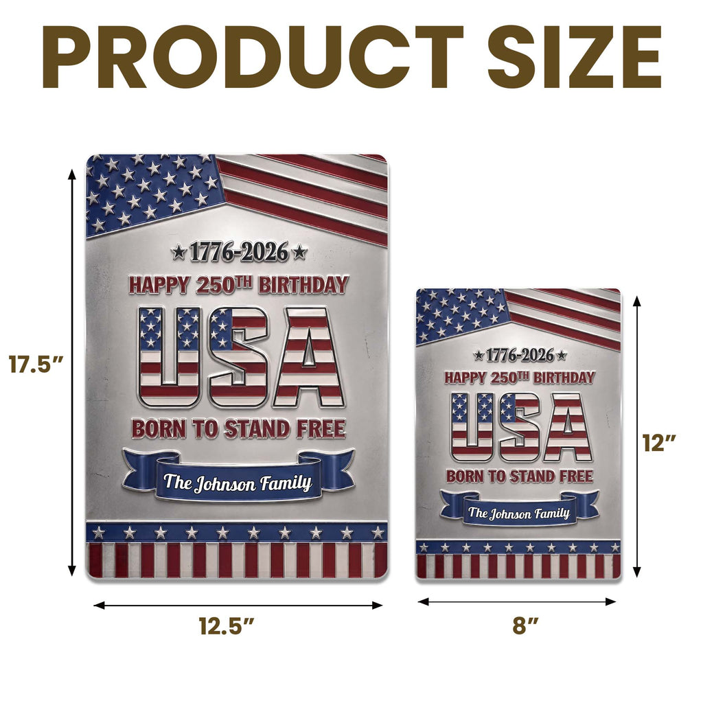 Personalized Metal Sign Custom Family Name USA Flag Gift Metal Sign GradoCreations