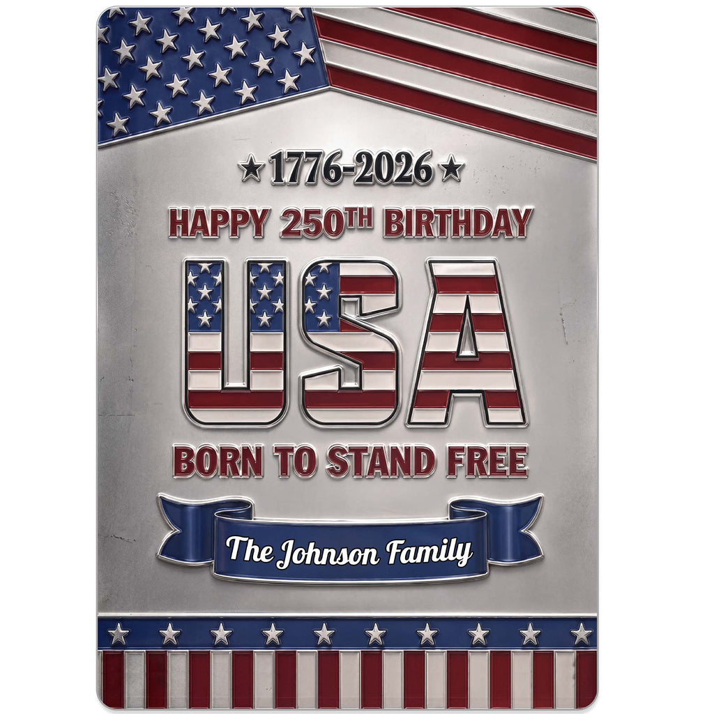 Personalized Metal Sign Custom Family Name USA Flag Gift Metal Sign GradoCreations