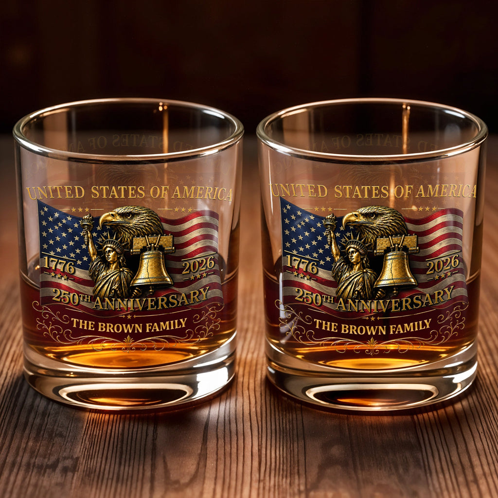 Personalized Whiskey Glass Custom Name Gift for Dad 4th of July Whiskey Glass GradoCreations