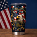 Personalized 20oz Stainless Steel Tumbler American Flag Gift for Dad 20oz Tumbler GradoCreations