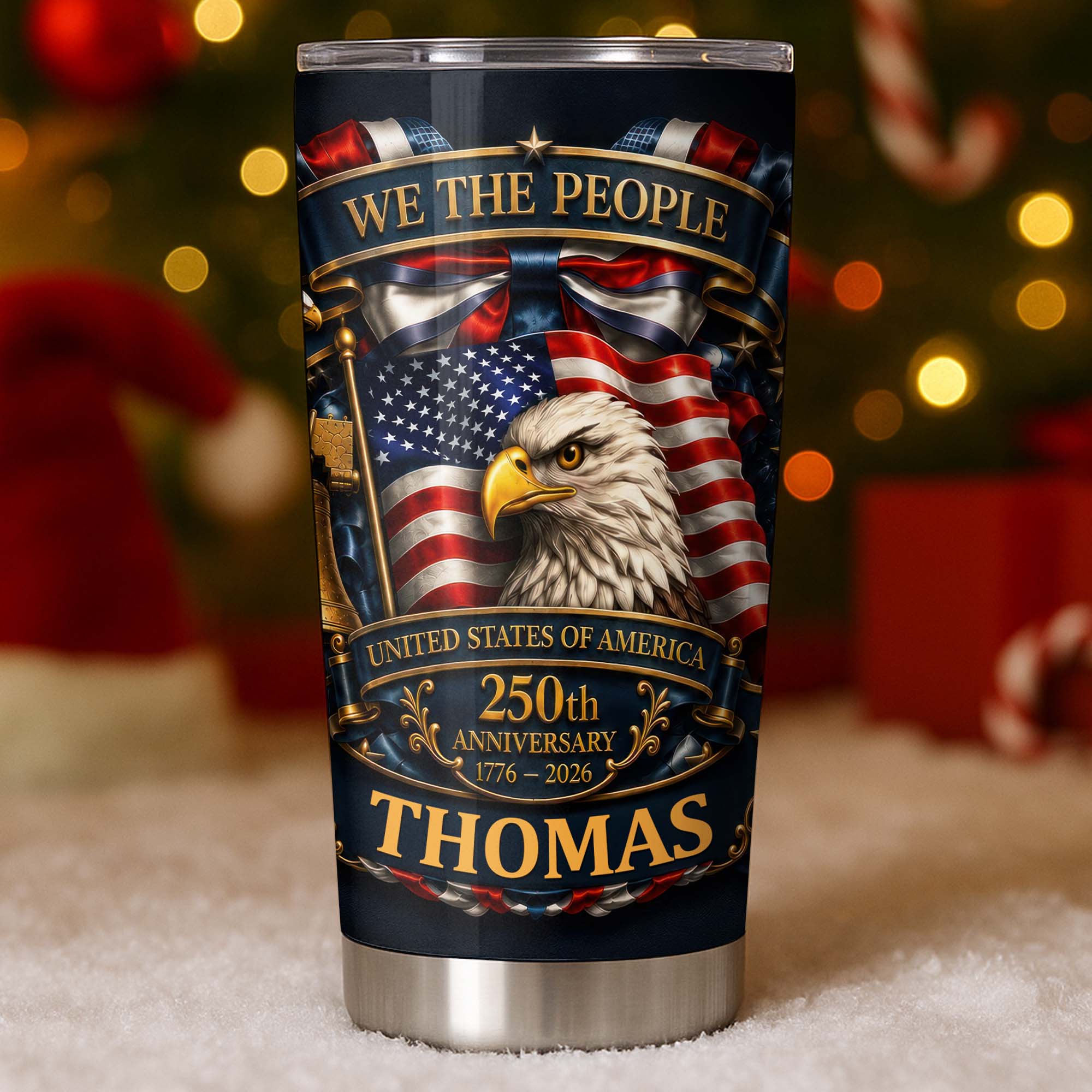 Personalized 20oz Stainless Steel Tumbler American Flag Gift for Dad 20oz Tumbler GradoCreations