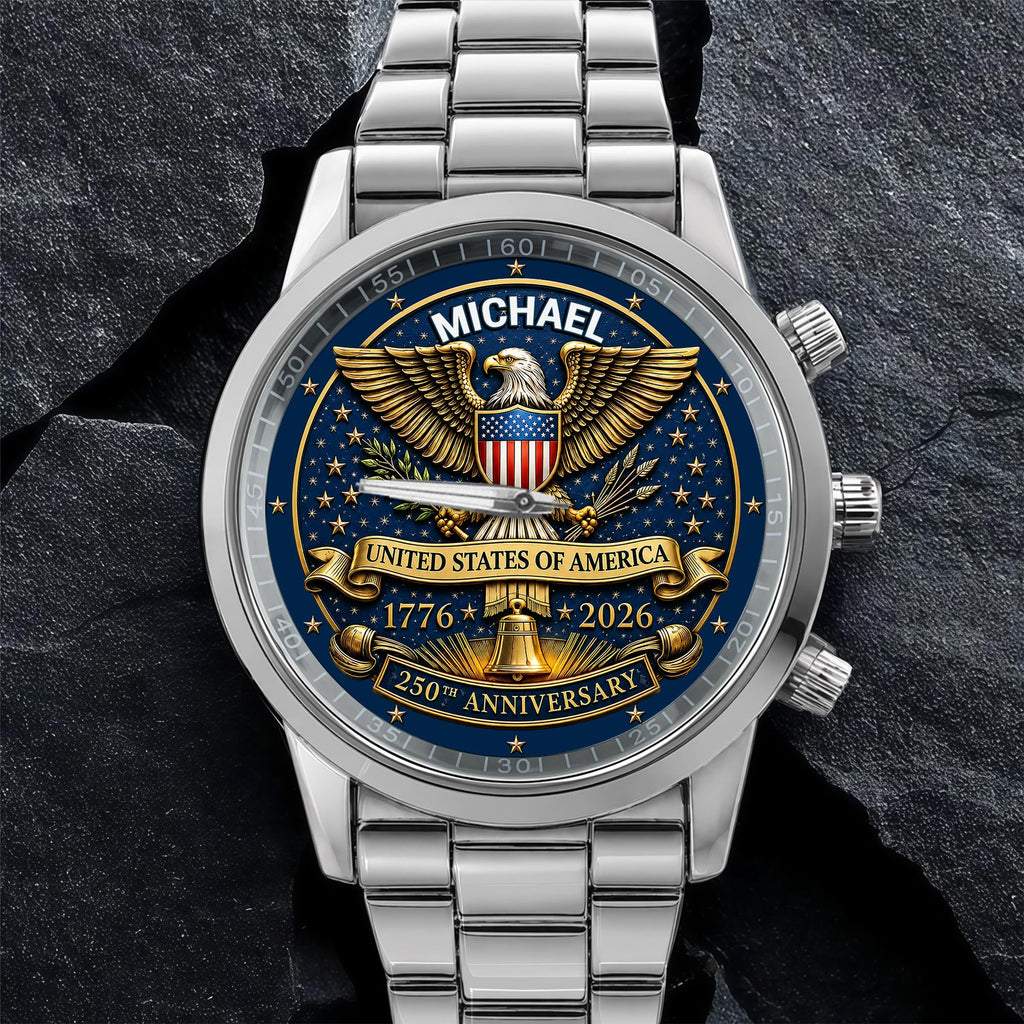 Personalized Custom Black Men's Watch Gift for Dad Anniversary Men's Watch GradoCreations