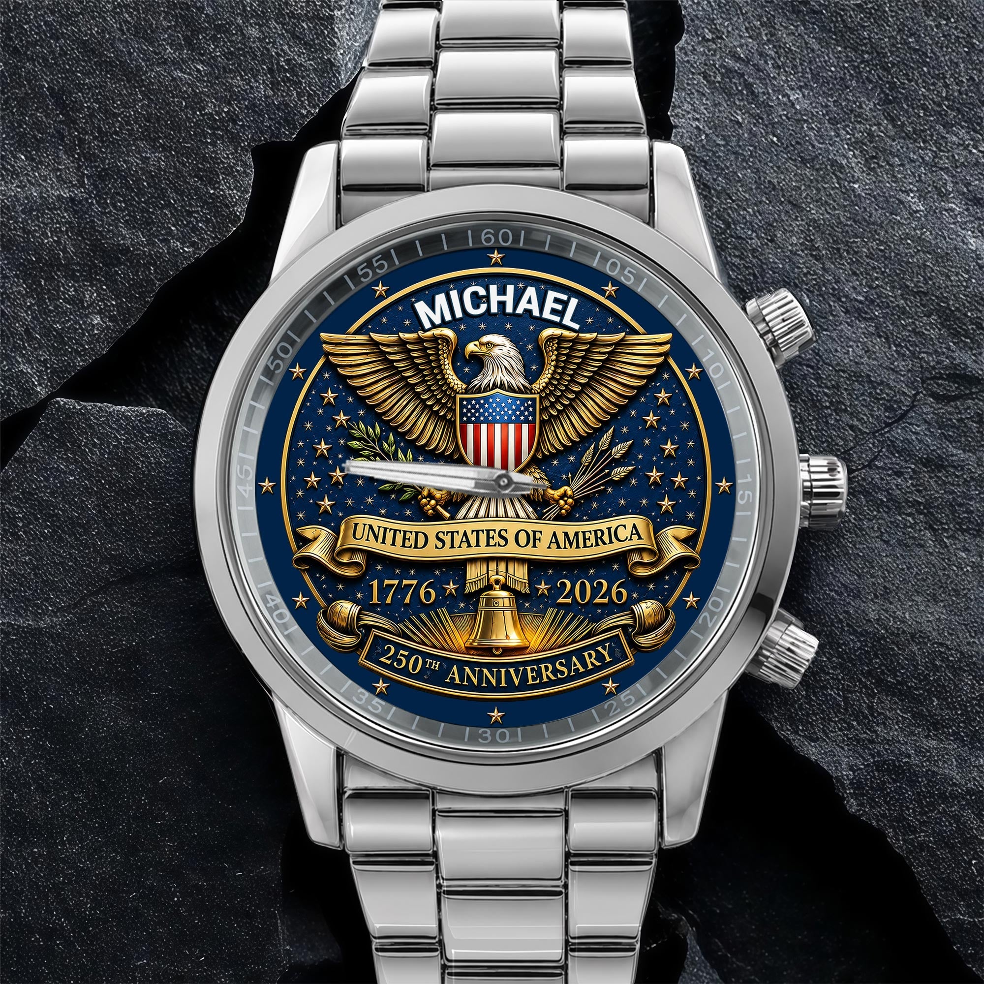 Personalized Custom Black Men's Watch Gift for Dad Anniversary Men's Watch GradoCreations