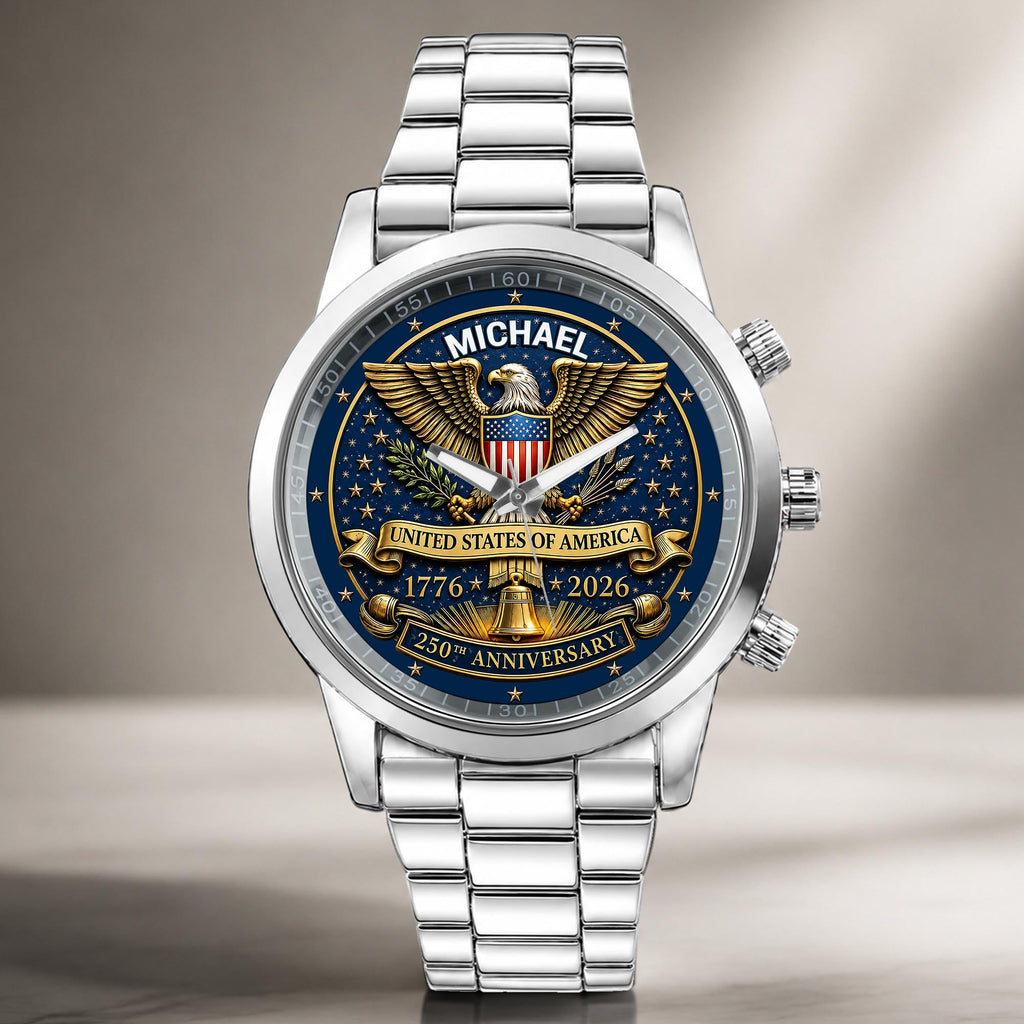 Personalized Custom Black Men's Watch Gift for Dad Anniversary Men's Watch GradoCreations