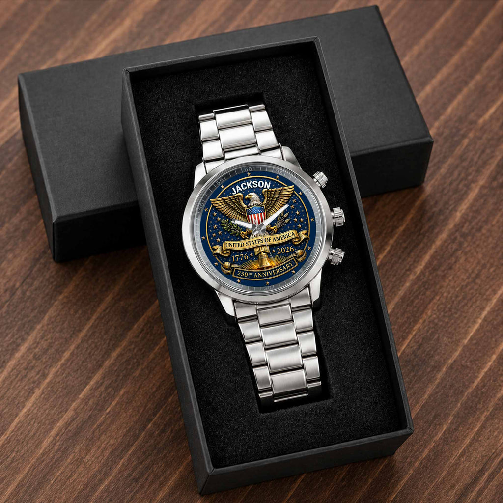 Personalized Custom Black Men's Watch Gift for Dad Anniversary Men's Watch GradoCreations