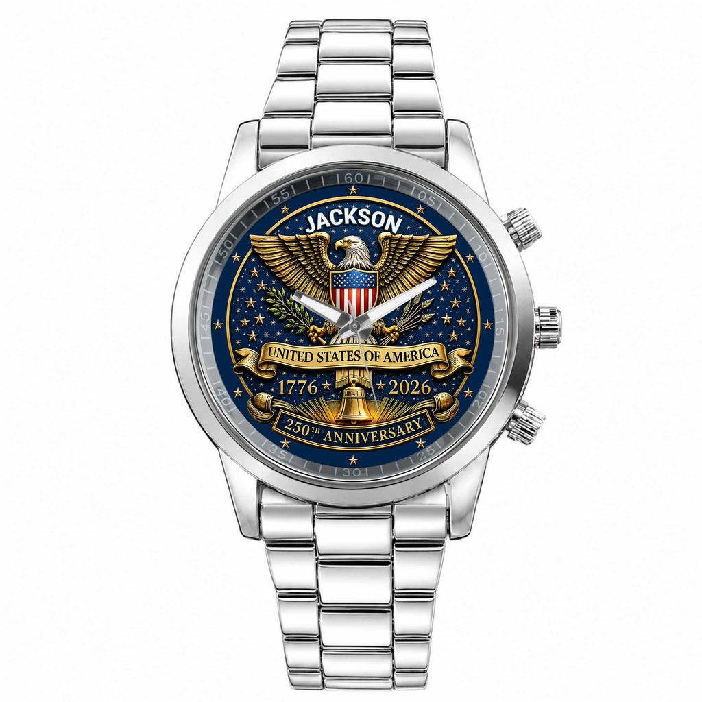 Personalized Custom Black Men's Watch Gift for Dad Anniversary Men's Watch GradoCreations