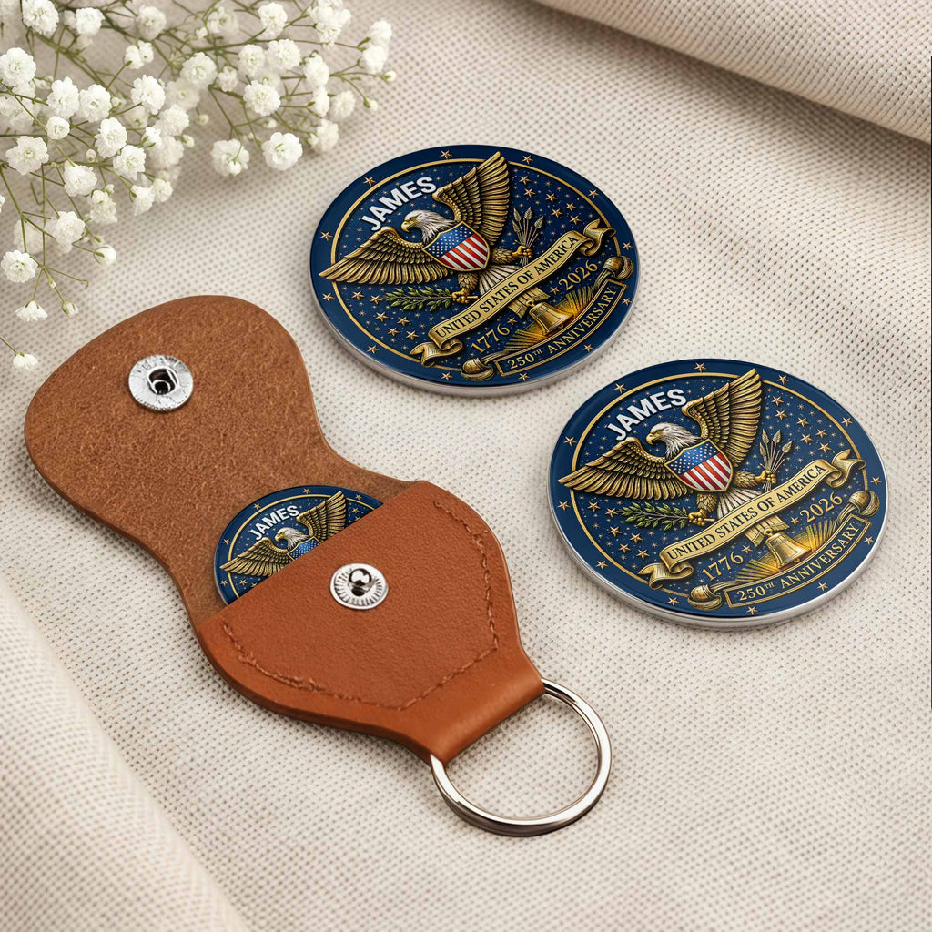 Personalized Pocket Hug Custom Token Gift for Dad USA Eagle