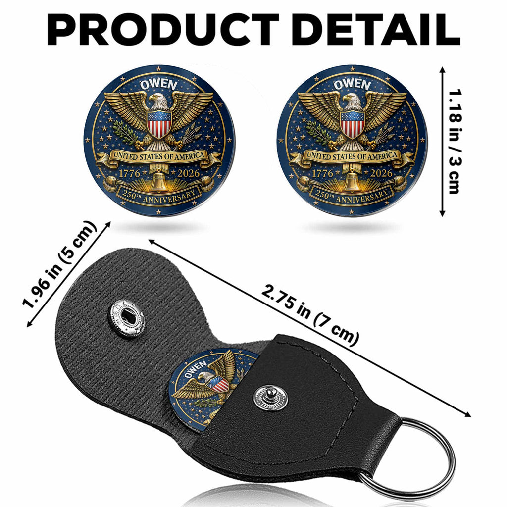 Personalized Pocket Hug Custom Token Gift for Dad USA Eagle