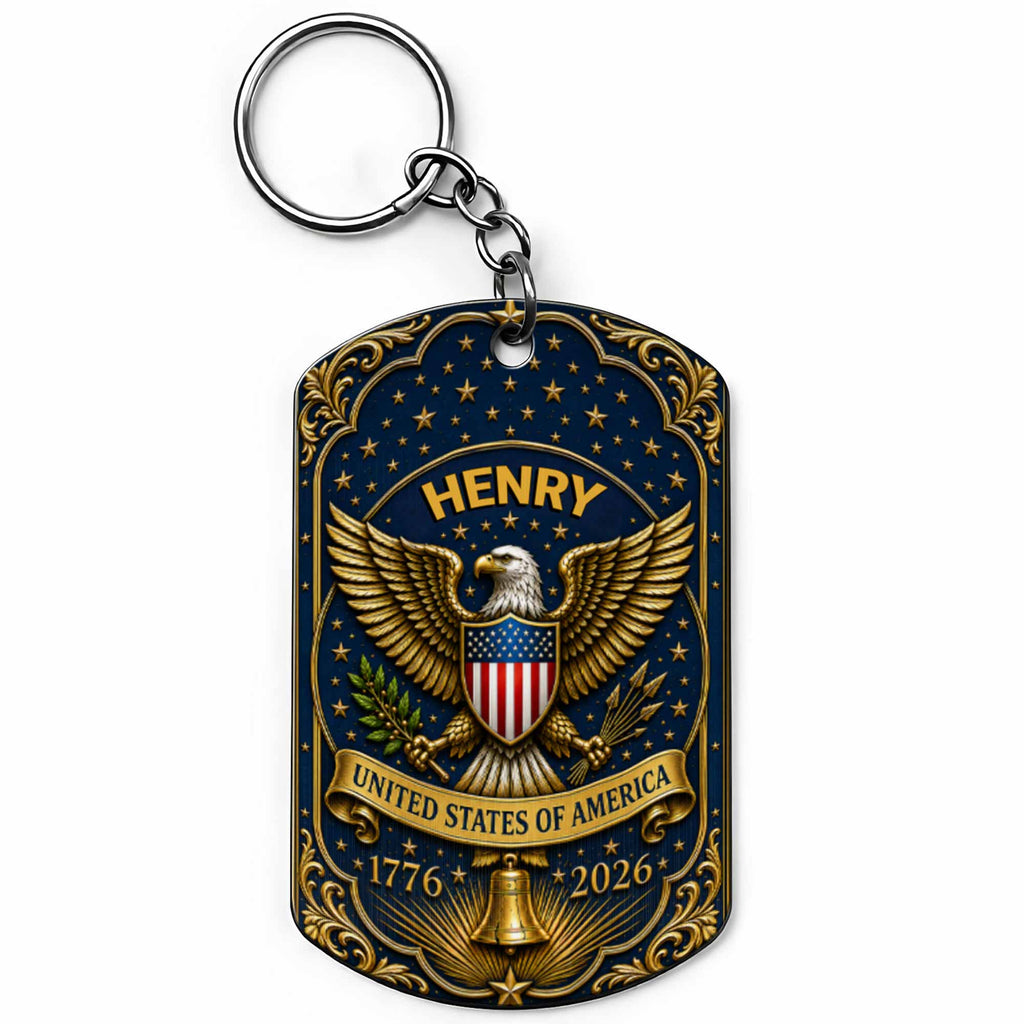 Personalized Stainless Steel Keychain Custom Name Gift for Dad
