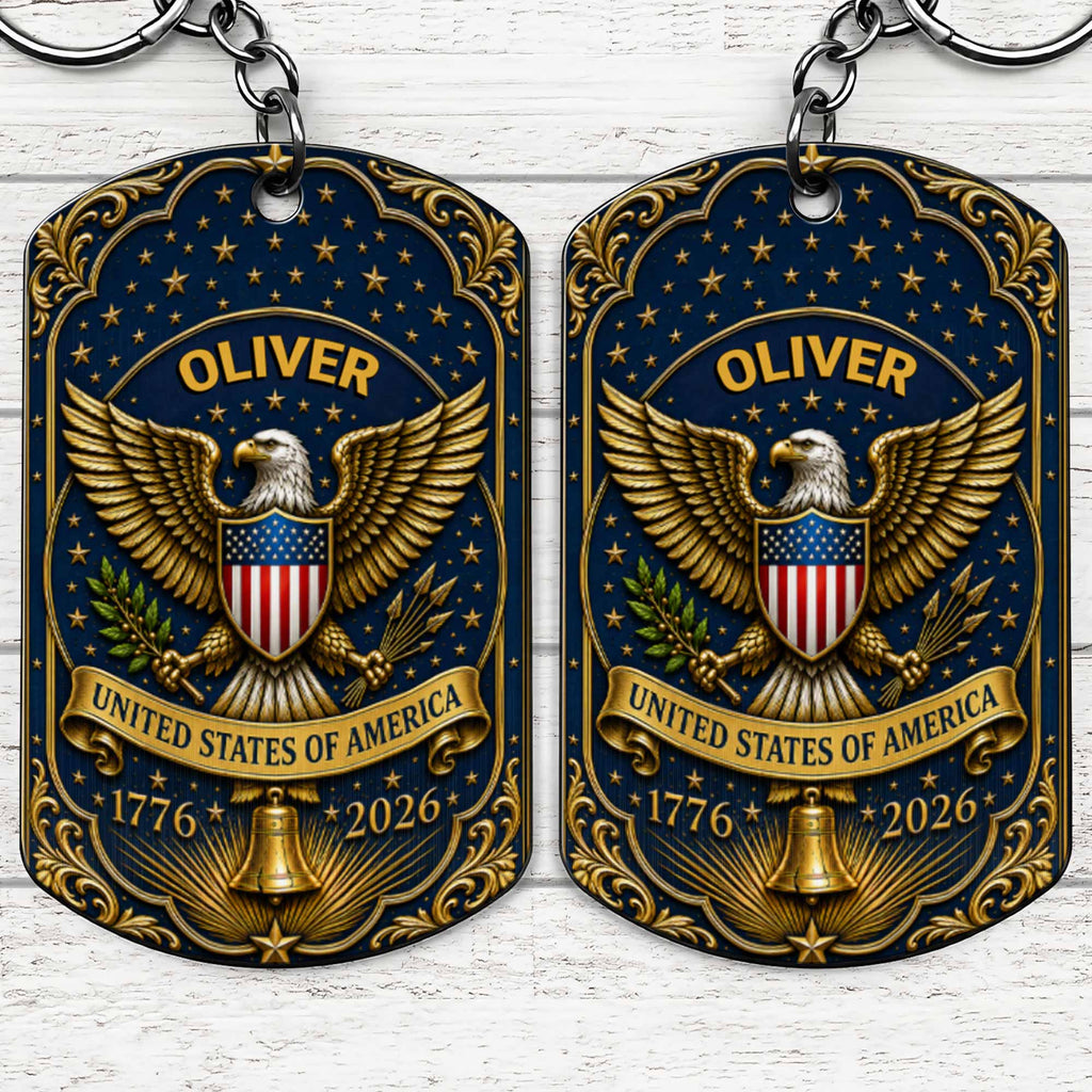 Personalized Stainless Steel Keychain Custom Name Gift for Dad