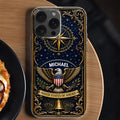 Personalized Clear Phone Case US Eagle Design Custom Name Gift for Dad