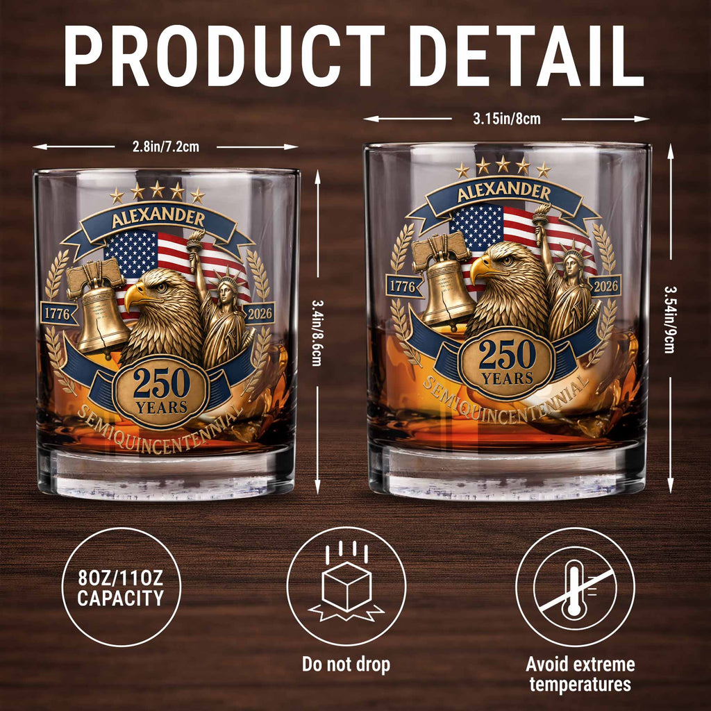 Personalized Custom Whiskey Glass Unique Gift for Dad 4th of July Whiskey Glass GradoCreations