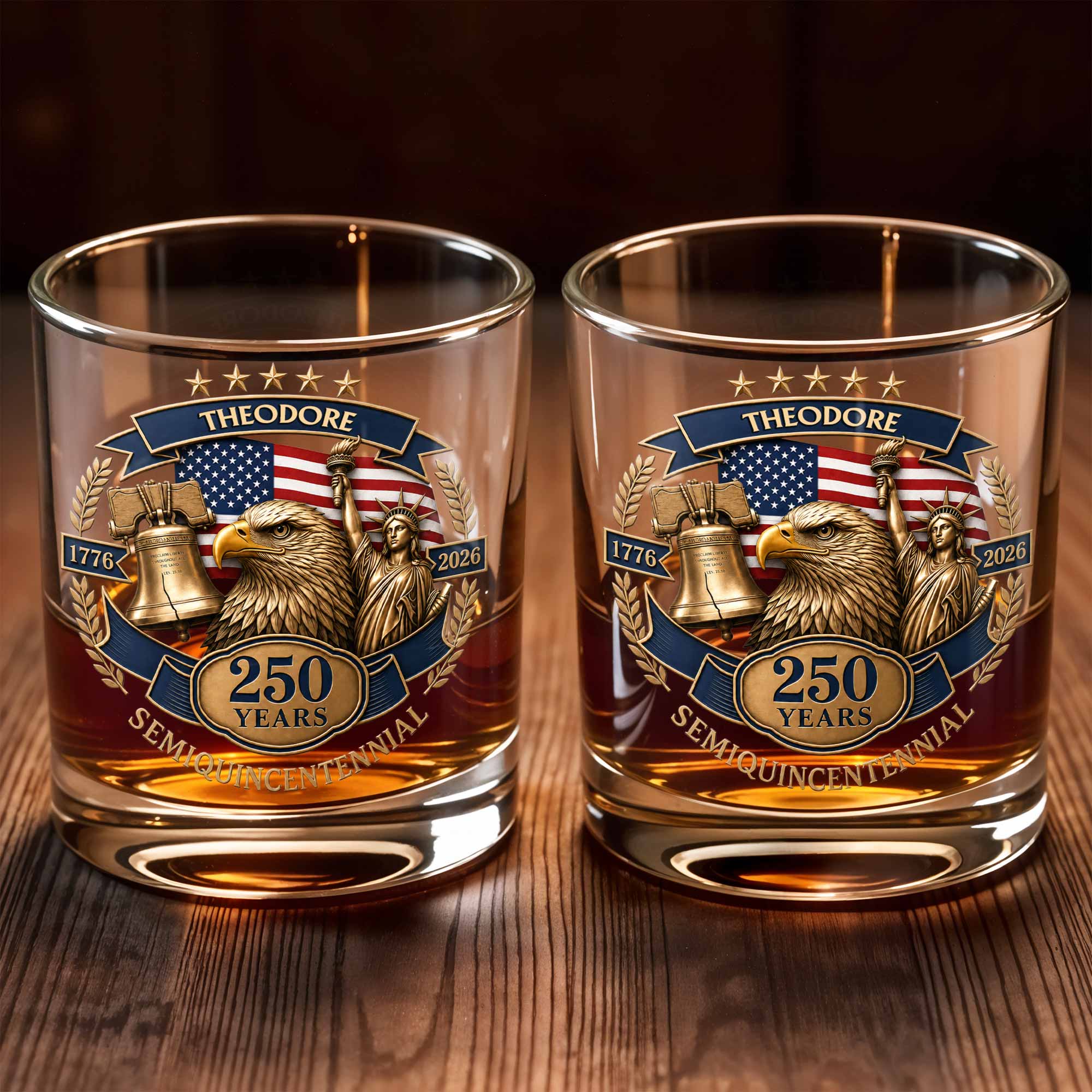 Personalized Custom Whiskey Glass Unique Gift for Dad 4th of July Whiskey Glass GradoCreations