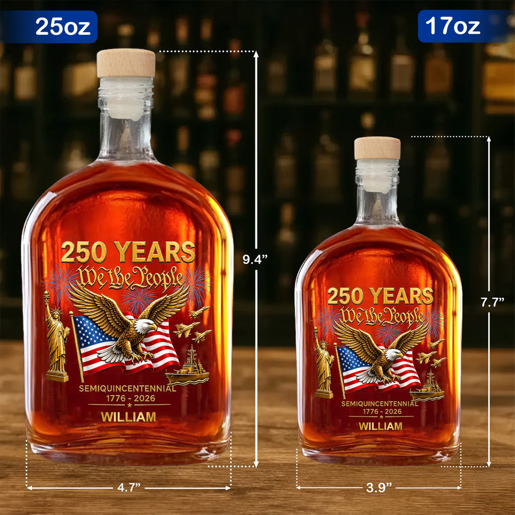 Personalized Whiskey Bottle with Eagle & USA Flag Gift for Dad Whiskey Bottle GradoCreations