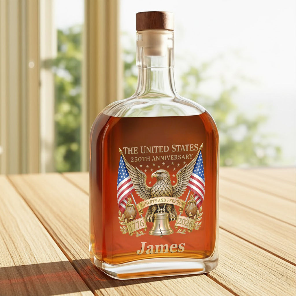Personalized Whiskey Bottle Custom Name Gift for Dad 4th of July Whiskey Bottle GradoCreations